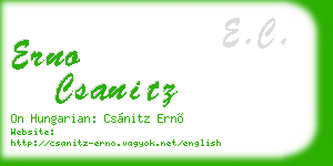 erno csanitz business card