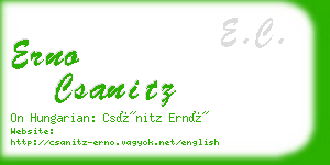 erno csanitz business card